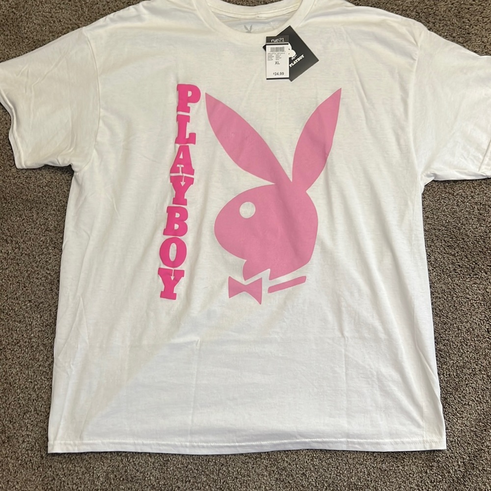 White Playboy Oversized tee